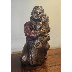VINTAGE RARE Crawley Bronze Sculpture Art Statue Daddy's Little Girl Home Decor